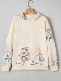 Geo Pattern Patchwork Hoodie with Kangaroo Pocket 100100667766233 45 Affordable Fashion Under $100 Jerry's Apparel 