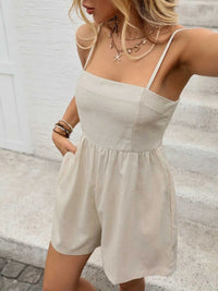 Smocked Back Spaghetti Strap Romper 100100260221608 30 Affordable Fashion Under $100 Jerry's Apparel 