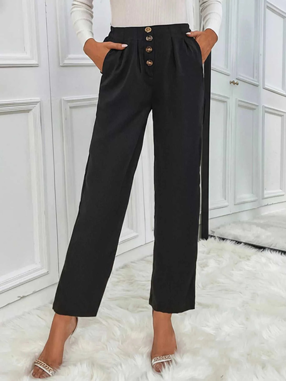 High Waist Wide Leg Pants 100100078272050 36 Affordable Fashion Under $100 Jerry's Apparel 