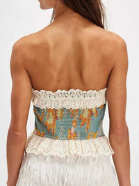 Floral Print Lace Trim Tube Top 100100364241616 35 Affordable Fashion Under $100 Jerry's Apparel 