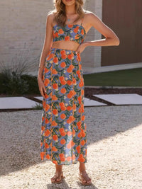 Printed Cami and Maxi Skirt Set