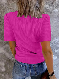 Solid V-Neck Short Sleeve T-Shirt