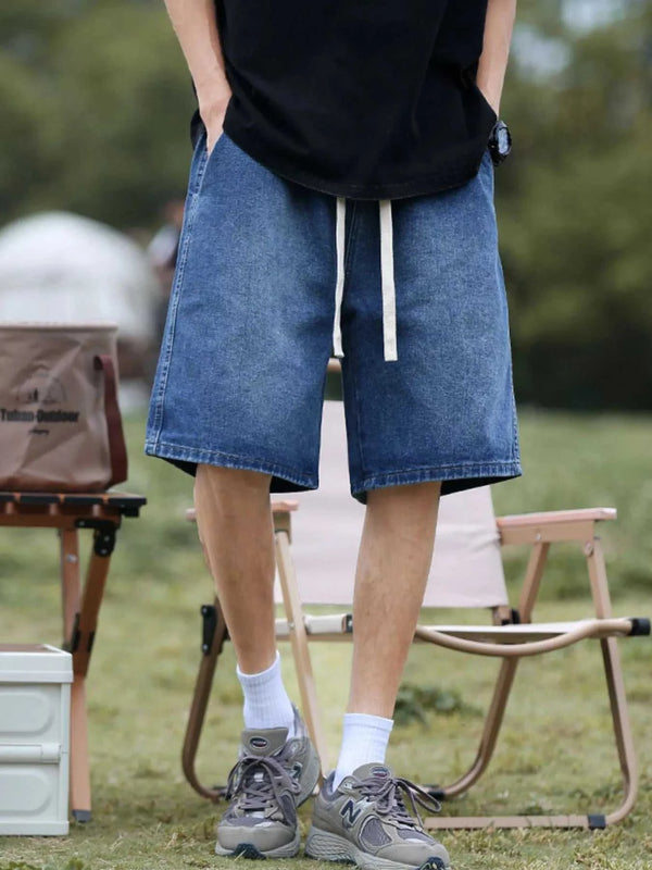 Men's Plus Size Loose Fit Denim Shorts with Drawstring 100400778122247 31 Affordable Fashion Under $100 Jerry's Apparel 