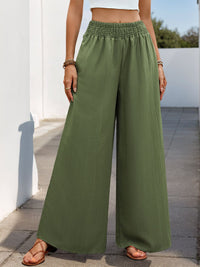 Perfee Smocked Wide Leg Pants