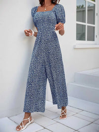 Printed Square Neck Puff Sleeve Jumpsuit 100100619721006 31 Affordable Fashion Under $100 Jerry's Apparel 