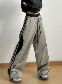 Striped Wide Leg Drawstring Pants