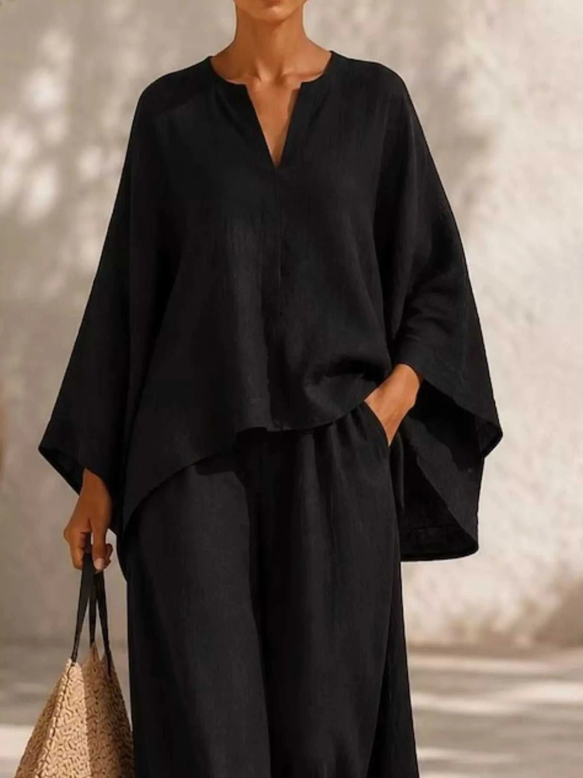 Full Size Loose Fit Top and Wide-Leg Pants Set Plus Size 101001296470286 42 Affordable Fashion Under $100 Jerry's Apparel 