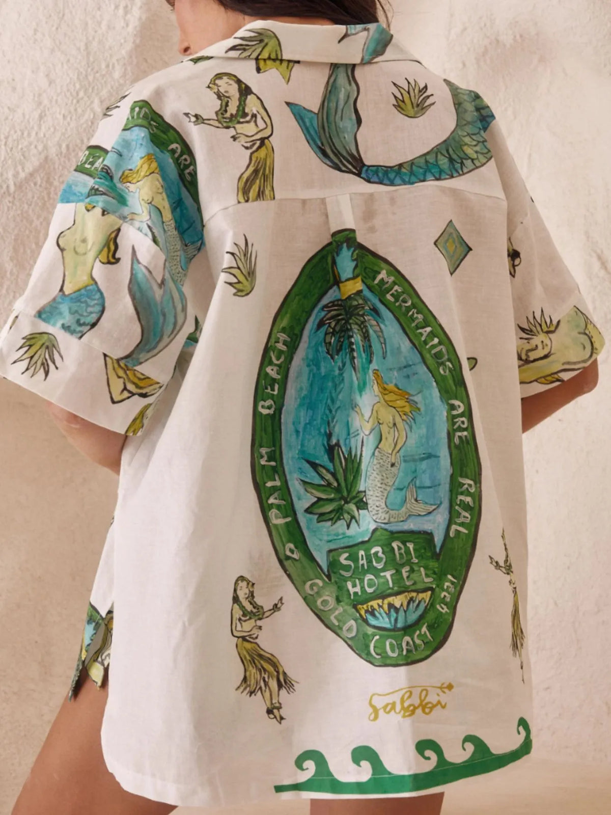 Printed Button Up Shirt and Shorts Set