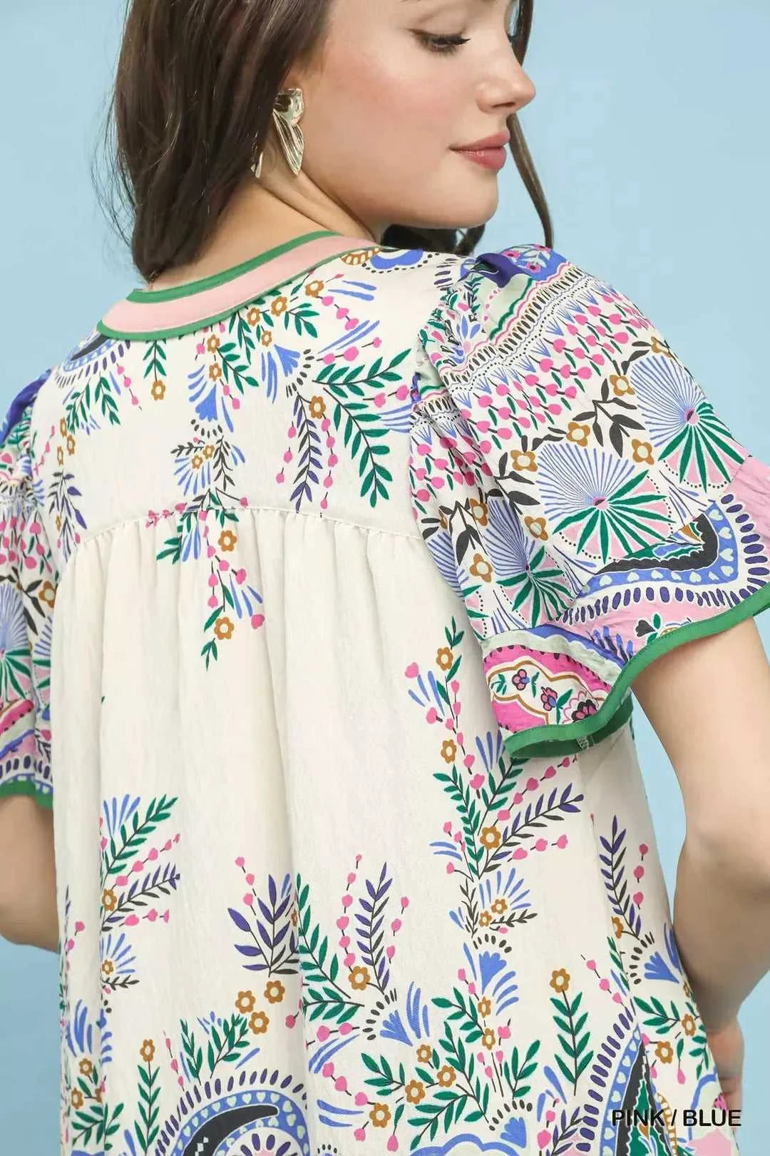 Umgee Paisley Flutter Sleeve Mini Dress 100100066471929 57 Gifts for Her Jerry's Apparel 
