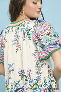 Umgee Paisley Flutter Sleeve Mini Dress 100100066471929 57 Gifts for Her Jerry's Apparel 