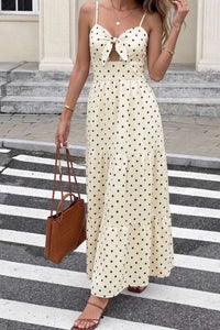 Polka Dot Tie-Front Cutout Maxi Dress 100100443826495 48 Affordable Fashion Under $100 Jerry's Apparel 