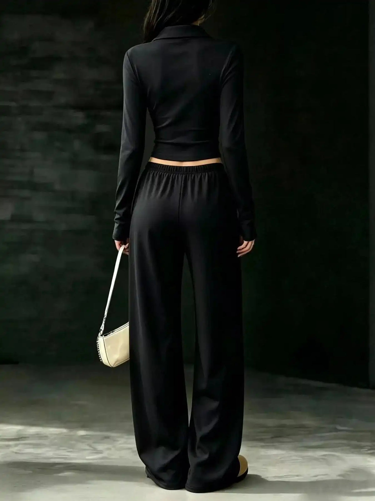 Long-Sleeve Polo Top and Wide-Leg Pants Set 101001218867188 53 Affordable Fashion Under $100 Jerry's Apparel 
