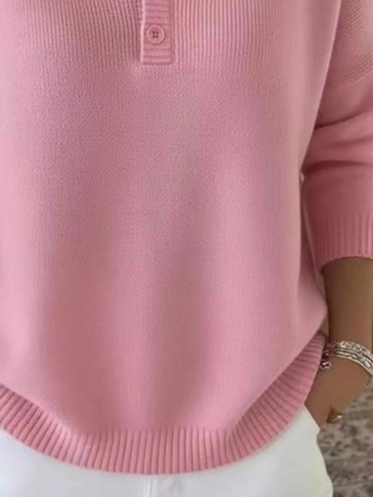 Full Size Button Detail Ribbed Knit Sweater Plus Size 101002670743081 41 Affordable Fashion Under $100 Jerry's Apparel 