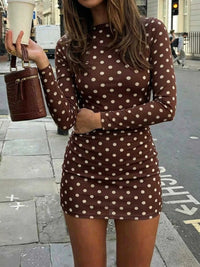 Polka Dot Long Sleeve Mini Dress 100100577414804 35 Affordable Fashion Under $100 Jerry's Apparel 