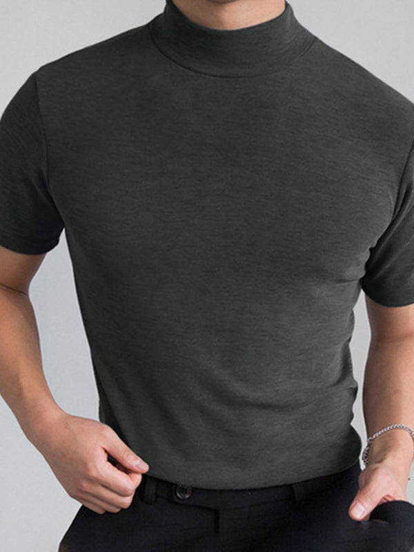 Men's Full Size Mock Neck Short Sleeve T-Shirt Plus Size