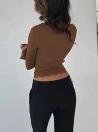 Lace Trim Square Neck Long Sleeve Top 100100247920045 28 Affordable Fashion Under $100 Jerry's Apparel 