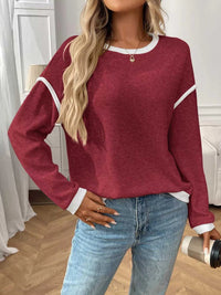 Ribbed Knit Contrast Trim Sweater 100100032701989 29 Affordable Fashion Under $100 Jerry's Apparel 