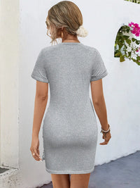 Round Neck Short Sleeve Mini Tee Dress