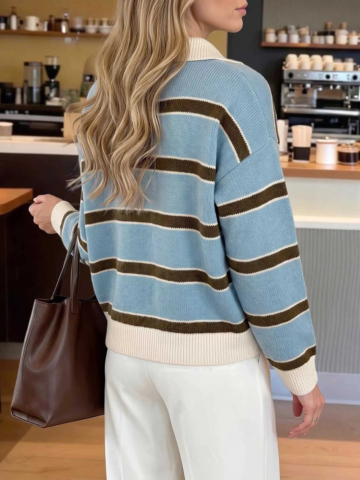 Striped Polo Collar Sweater 100100795659105 41 Affordable Fashion Under $100 Jerry's Apparel 