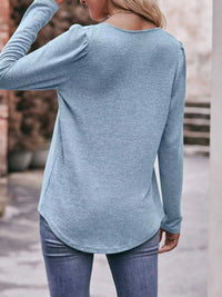 Pleated Square Neck Long Sleeve T-Shirt 100100387874963 31 Affordable Fashion Under $100 Jerry's Apparel 