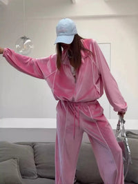 Zip Up Long Sleeve Top and Pants Set 100100041239879 73 Affordable Fashion Under $100 Jerry's Apparel 
