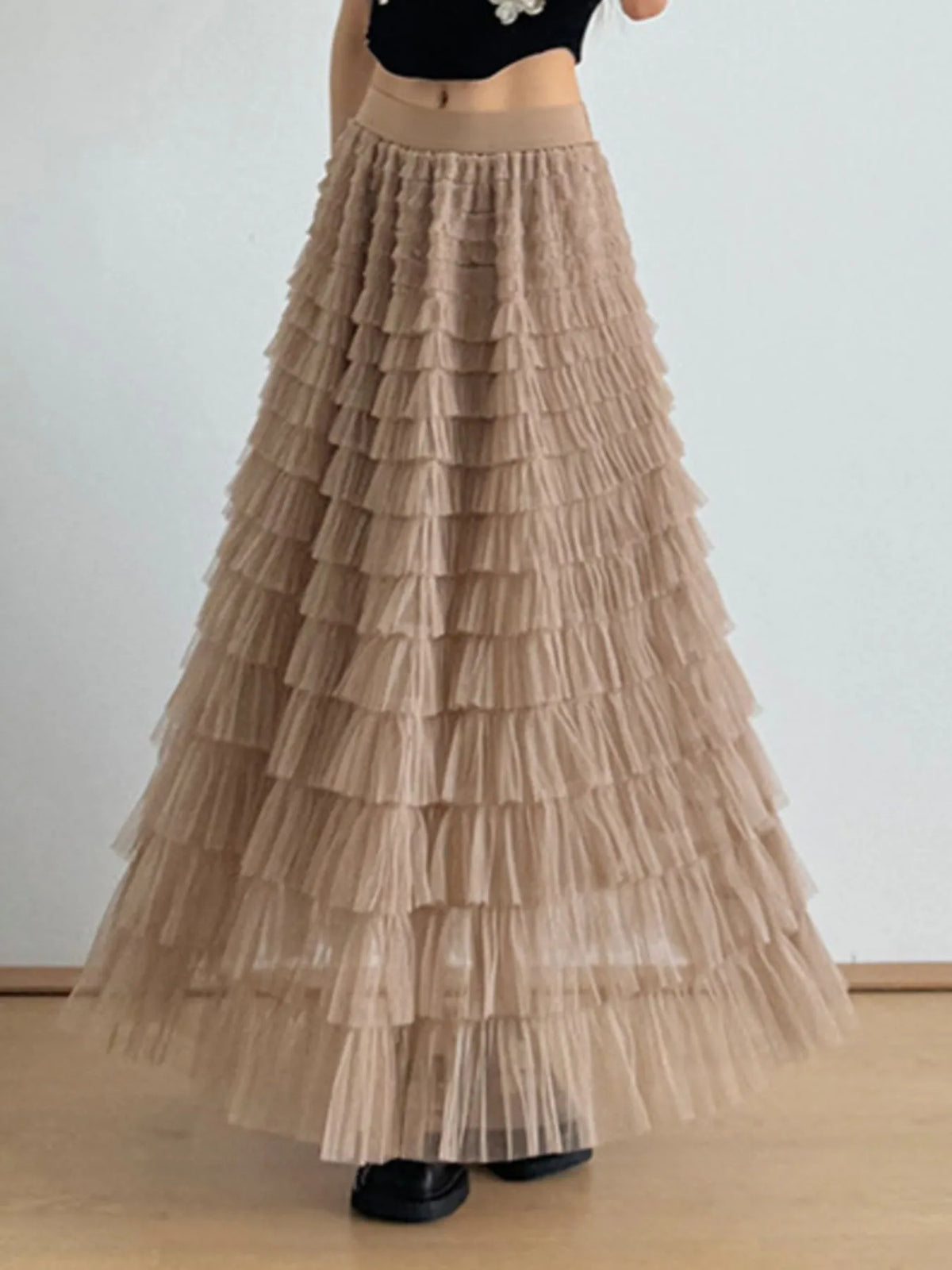Tiered Tulle Maxi Skirt