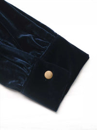 Velvet Button Front Long Sleeve Blouse 100100057554223 43 Affordable Fashion Under $100 Jerry's Apparel 