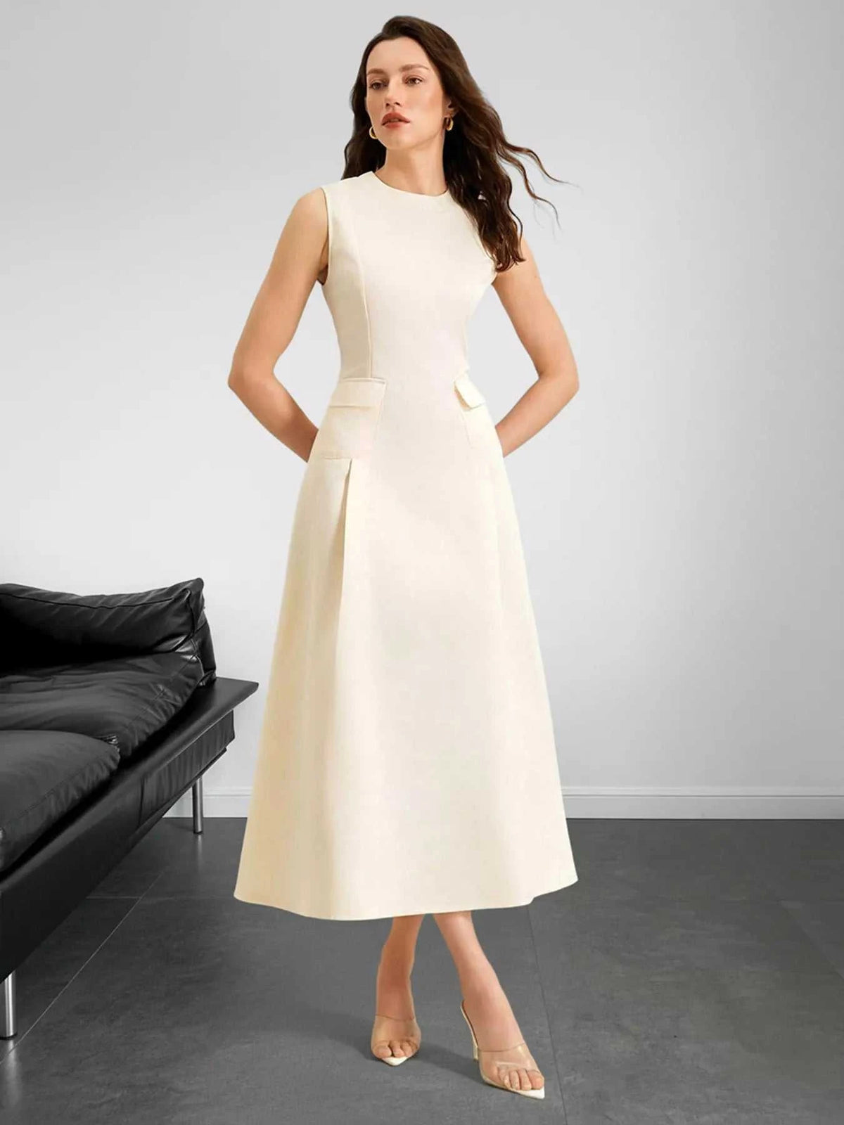Sleeveless A-Line Midi Dress with Pockets 100100024006644 37 Affordable Fashion Under $100 Jerry's Apparel 