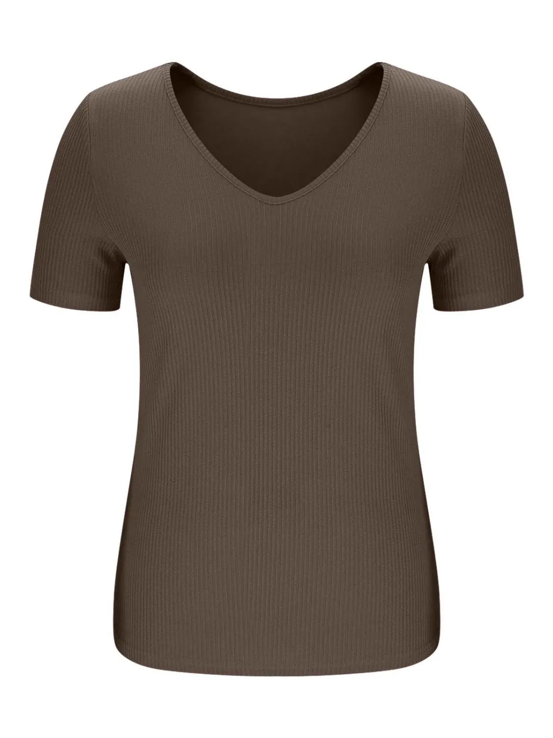 Solid V-Neck Short Sleeve T-Shirt