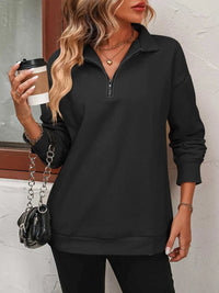 Quarter Zip Dropped Shoulder Sweatshirt 100100362581547 41 Affordable Fashion Under $100 Jerry's Apparel 