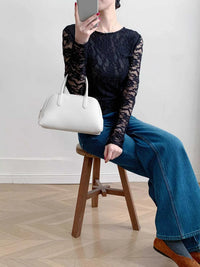 Lace Round Neck Long Sleeve Top 100100846416323 30 Affordable Fashion Under $100 Jerry's Apparel 