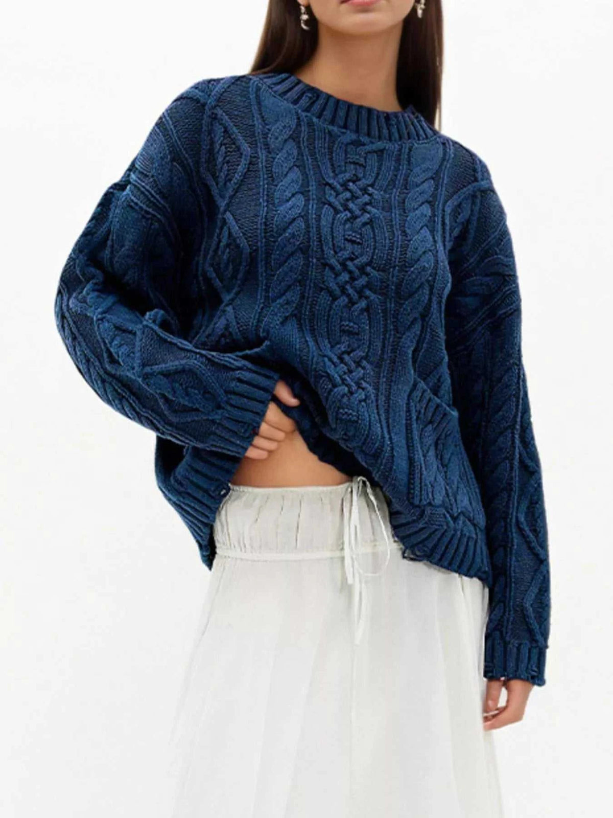 Cable-Knit Sweater with Front Pockets 100100995738984 52 Affordable Fashion Under $100 Jerry's Apparel 
