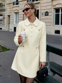 Peter Pan Collar Button-Front Tweed Mini Dress 101001415360845 64 Affordable Fashion Under $100 Jerry's Apparel 
