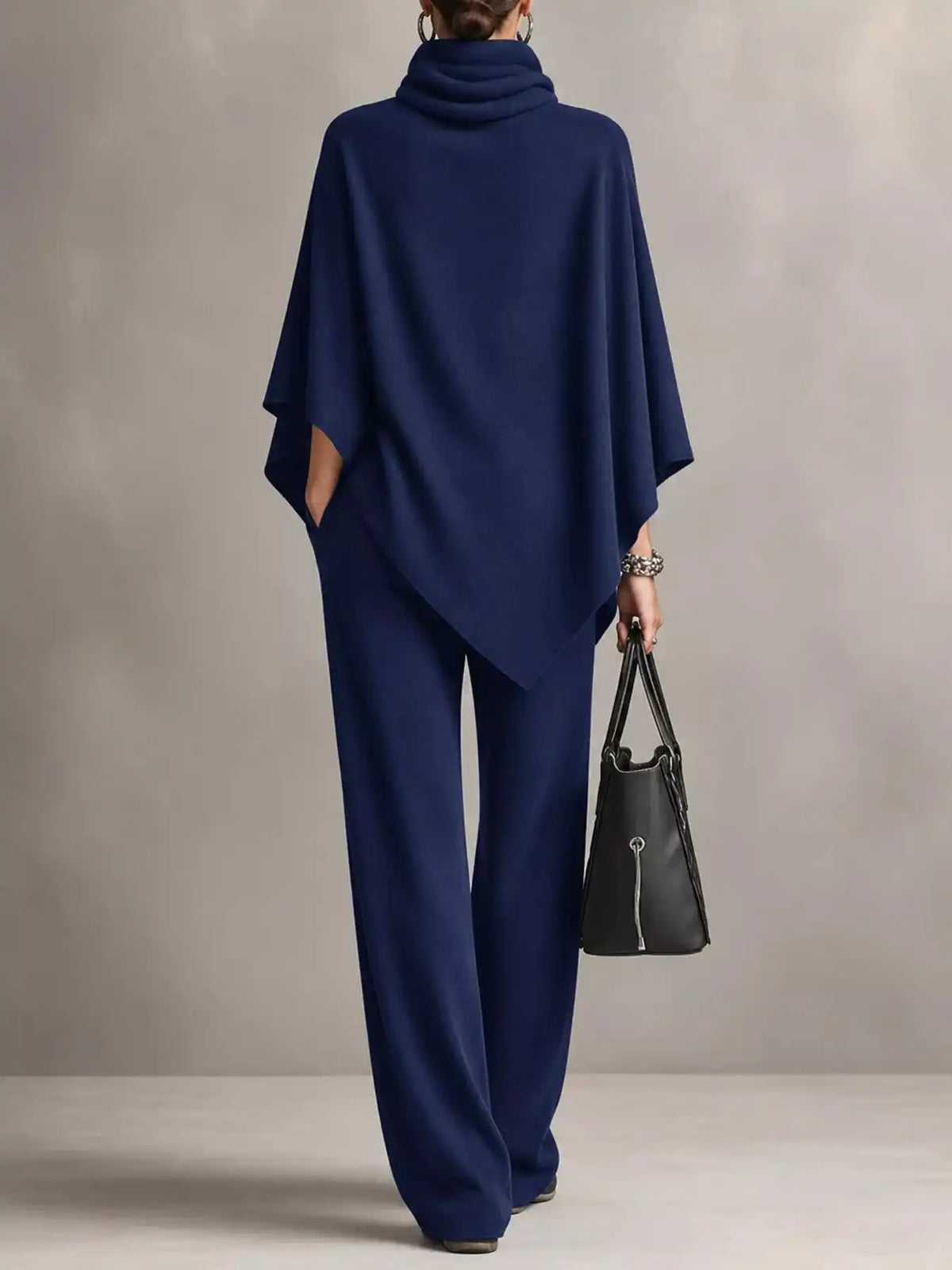 Full Size Turtleneck Poncho and Wide-Leg Pants Set Plus Size 101002605950123 65 Gifts for Her Jerry's Apparel 