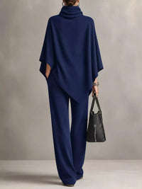 Full Size Turtleneck Poncho and Wide-Leg Pants Set Plus Size 101002605950123 65 Gifts for Her Jerry's Apparel 