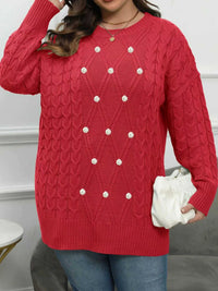 Plus Size Cable Knit Dropped Shoulder Sweater 101002841180880 50 Affordable Fashion Under $100 Jerry's Apparel 