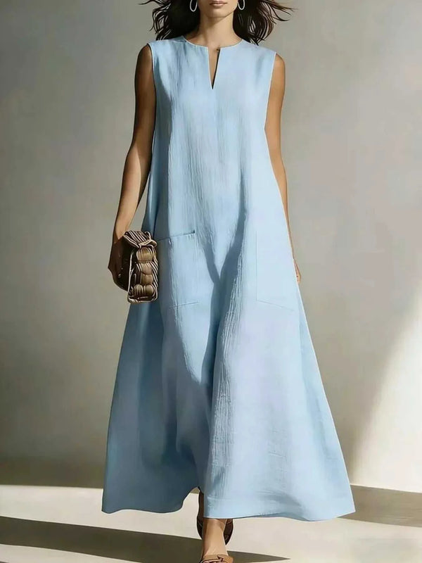 Full Size Notched Sleeveless Maxi Dress Plus Size 100100975553560 32 Affordable Fashion Under $100 Jerry's Apparel 