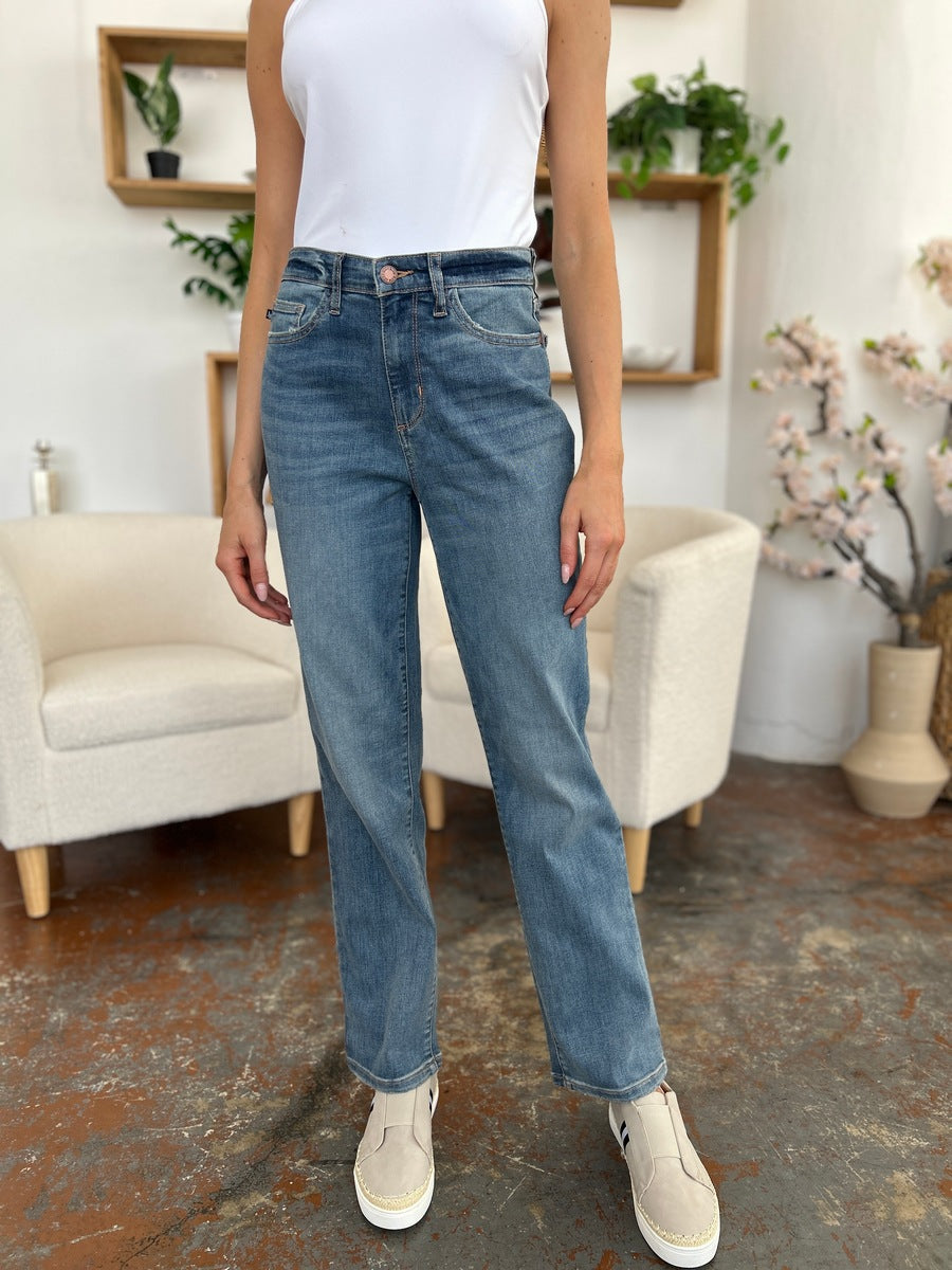 Full Size High Waist Straight Jeans