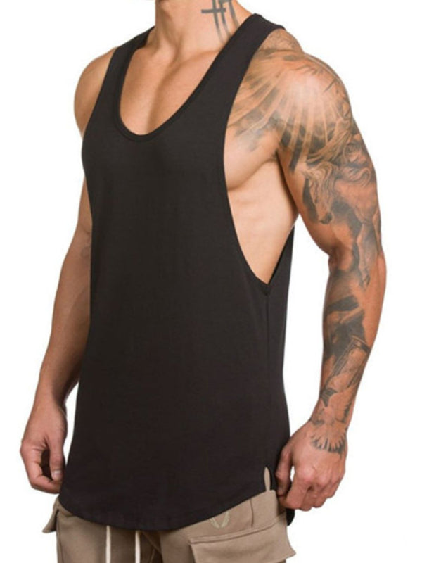Men's Plus Size Round Neck Breathable Tank