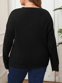 Plus Size Contrast Trim Button-Decorated Sweater 101002671808659 34 Affordable Fashion Under $100 Jerry's Apparel 