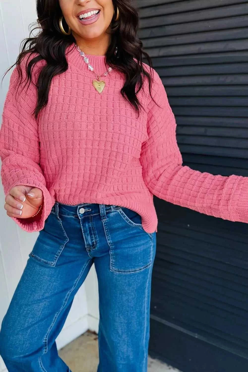 Drop Shoulder Long Sleeve Knit Regular Fit Sweater 101002170592402 60 Affordable Fashion Under $100 Jerry's Apparel 