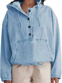Casual Hooded Kangaroo Pocket Denim Jacket 101003999941412 64 Affordable Fashion Under $100 Jerry's Apparel 