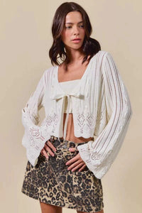 SO ME Textured Sweater Open Front Ribbon Tie Cardigan 100100935481872 53 Affordable Fashion Under $100 Jerry's Apparel 