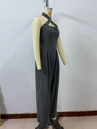 Full Size Halter Neck Wide-Leg Jumpsuit Plus Size 101001857800379 54 Affordable Fashion Under $100 Jerry's Apparel 