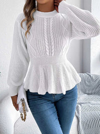 Cable Knit Peplum Sweater 101002224335272 37 Affordable Fashion Under $100 Jerry's Apparel 