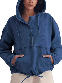 Casual Hooded Kangaroo Pocket Denim Jacket 101003999941412 64 Affordable Fashion Under $100 Jerry's Apparel 
