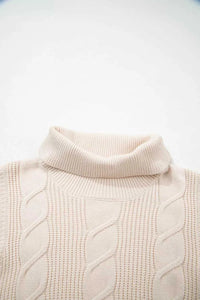 Cable Knit Turtleneck Ruffled Short Sleeve Sweater 101002004961931 44 Affordable Fashion Under $100 Jerry's Apparel 