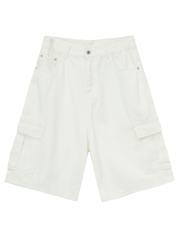 Men's Mid Rise Denim Shorts with Cargo Pockets