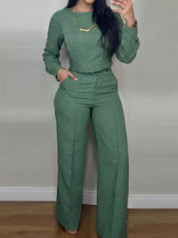 Long-Sleeve Crop Top and Wide-Leg Pants Set 101001803574531 80 Affordable Fashion Under $100 Jerry's Apparel 