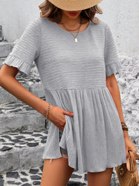 Ivy Lane Round Neck Short Sleeve Blouse